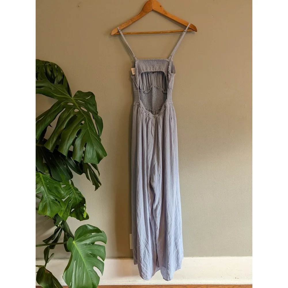 NWT Hollister Pant Jumpsuit Smocked Babydoll Coquette Boho Cottage Relaxed Beach